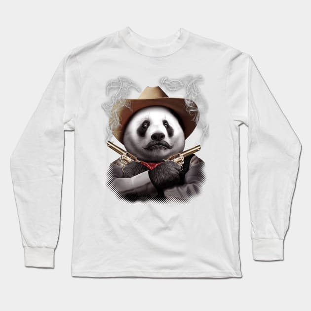 PANDA CROSSGUNS Long Sleeve T-Shirt by ADAMLAWLESS